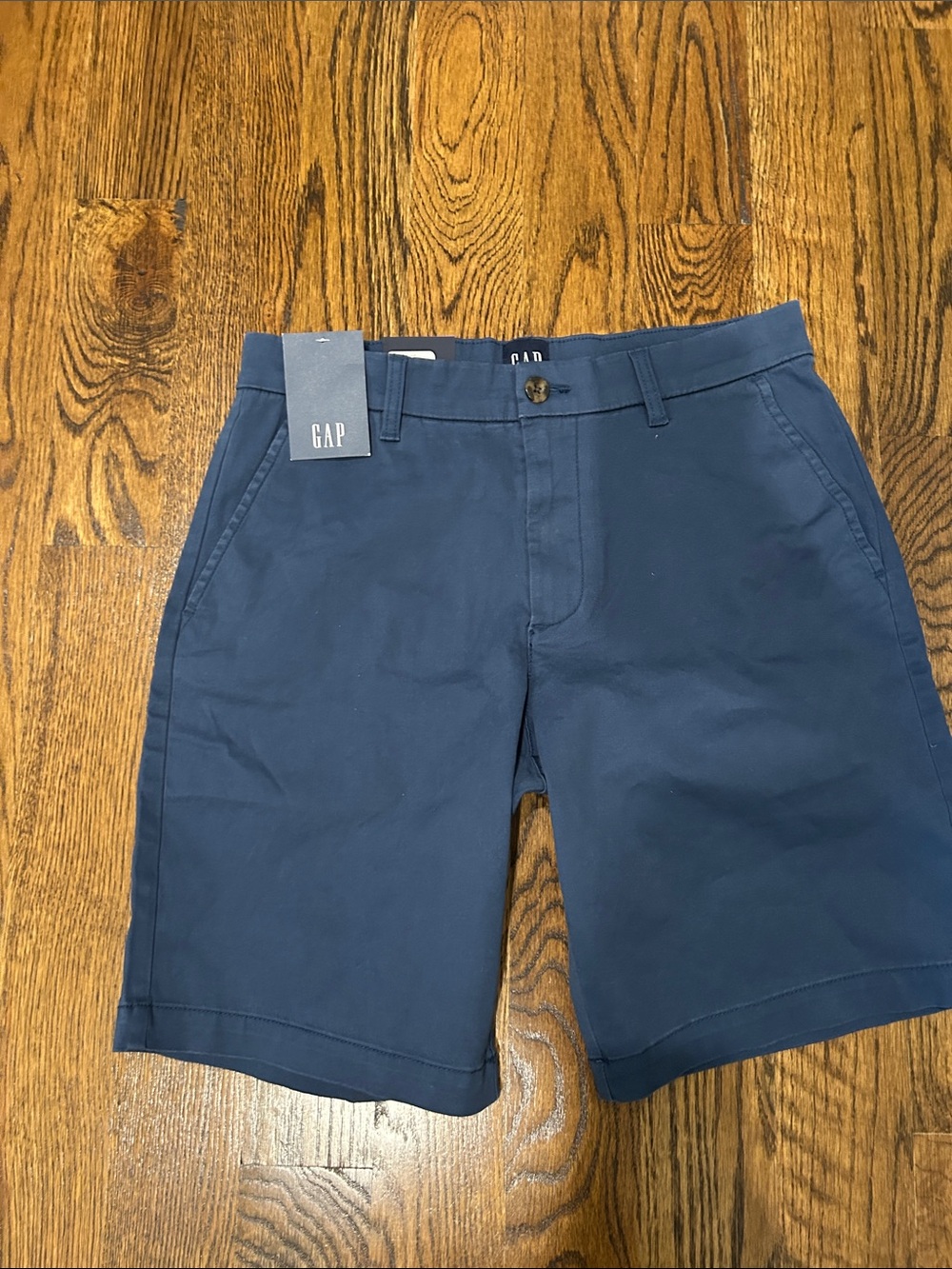 GAP Men's Navy Flat-Front Chino Shorts